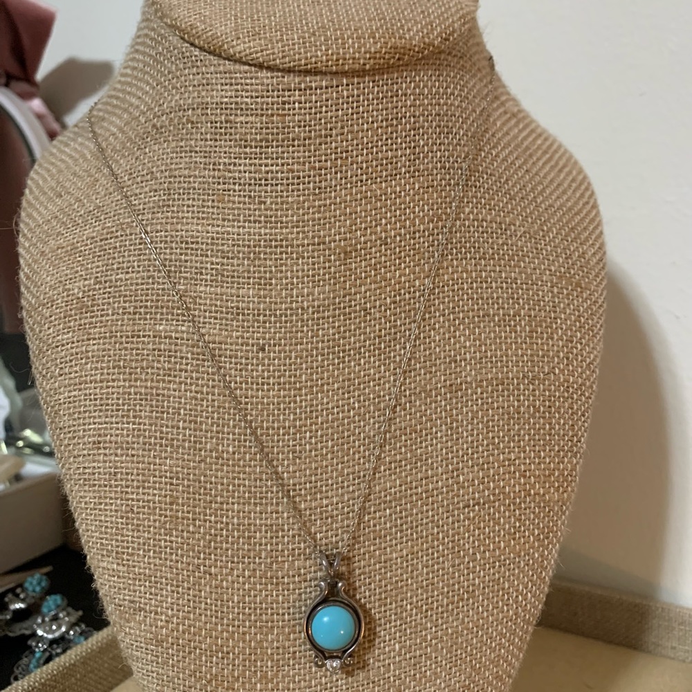 Sterling silver and turquoise necklace pendant